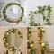 6.4 Ft Fuller Flower Garland with Light Butterfly, Artificial Eucalyptus Garland with Champagne Flowers Fake Rose Camellia Vine for Table Centerpiece Wedding Arch Room Decor